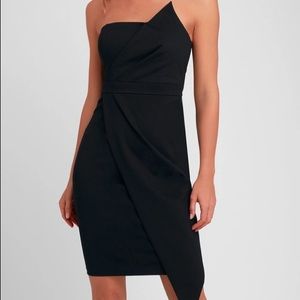 City Black Strapless Bodycon Dress